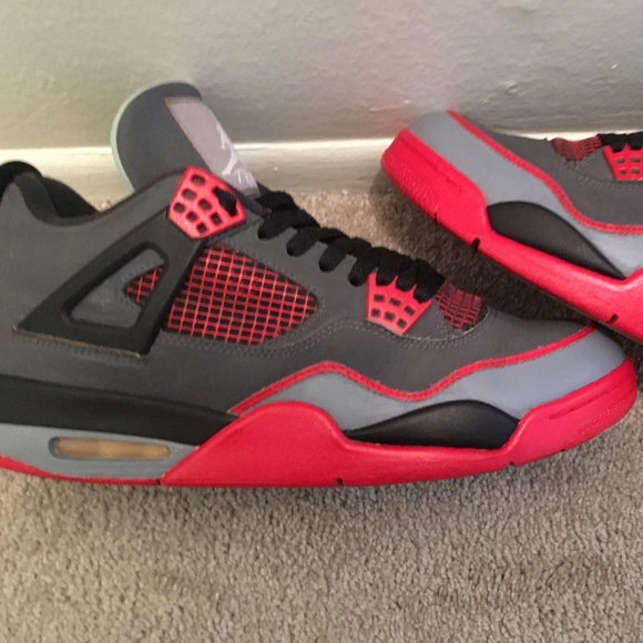 CUSTOM Jordan Retro 4 Green Glows Size 10.5 One Of A Kind Infrareds - Picture 6 of 7